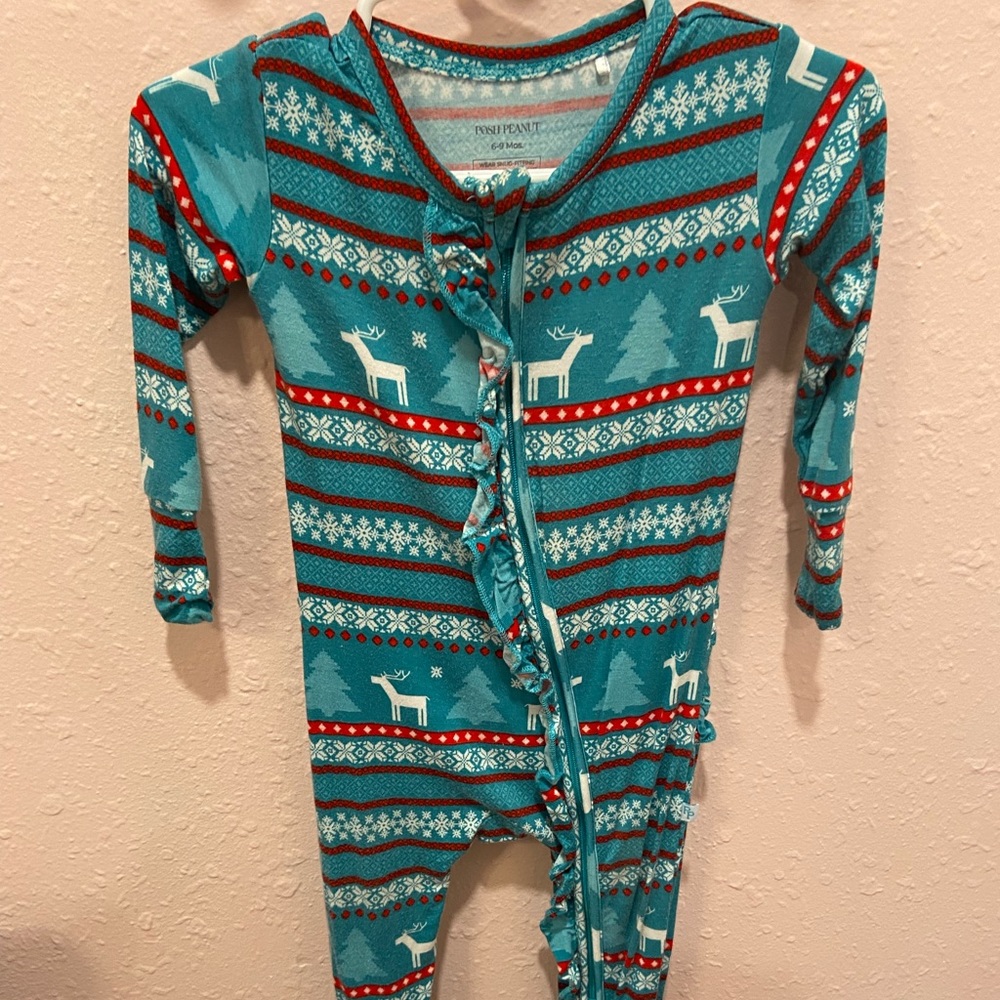 Posh peanut Christmas footie bamboo pajamas